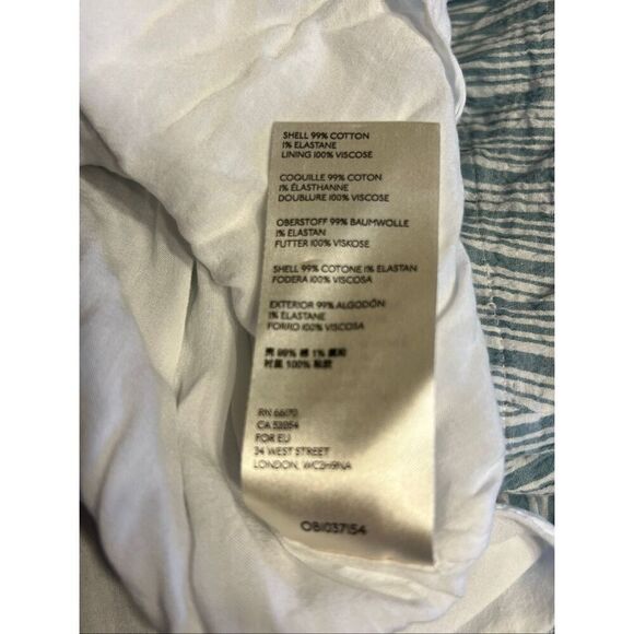 Maeve Anthropologie XL Karyn smocked midi skirt blue white textured cotton - Picture 7 of 8